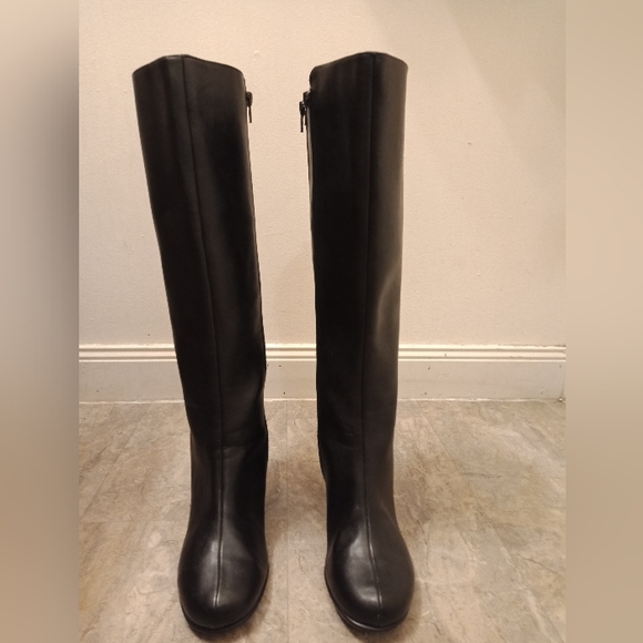 A2 By Aerosoles Heel rest Genuine Leather Knee boots Size 7 - Picture 6 of 8